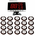 SINGCALL Wireless Alarm Paging System for Bank Pack of 20pcs of Table Bells and 1 pc of Call Number Display That Show 3 Groups of Numbers