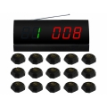 SINGCALL Wireless Service Calling System for Wileware house Table Paging System Pack of 15 pcs Black Bells and 1 pc Monitor