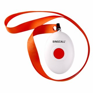 SINGCALL Oval rounded shape with light weight comfortable to wear more convenient fit for old patients or children suitable to patrol officers calling one button pager APE160