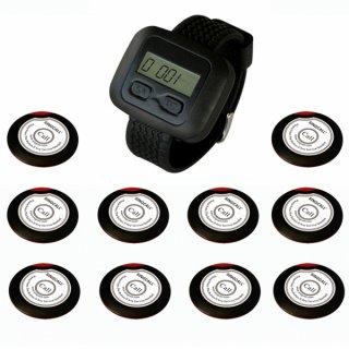 Wireless restaurant service call system 10 pagers and 1 pc Watch Receiver