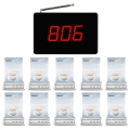 SINGCALL Wireless Restaurant Service Call System Call Waiter Pack of 10 Pagers and 1 Receiver