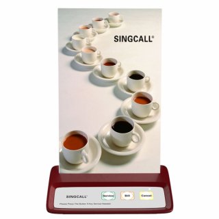 SINGCALL Desk Call Bell Restaurant Pager Service Bill Cancel Threes buttons Pager Transmitter APE130