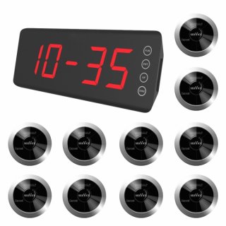SINGCALL Waiter Alert Guest Wireless Calling Waiter Calling System Pack of 10 Pagers and 1 Receiver