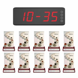 SINGCALL Waiter Pager Patient Call Button Restaurant Pagers for Staff Pack of 10 Pagers and 1 Receiver