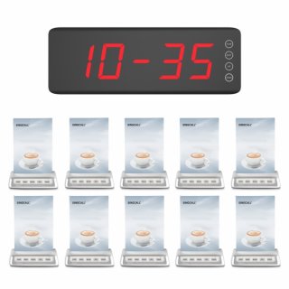 SINGCALL Wireless Pagers Bells Hotel Call Bell Call Button Emergency Bell Pack of 10 Pagers and 1 Receiver