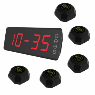 SINGCALL Wireless Call Service Wireless Paging Calling Bells for Offices Call Waiters Pack of 5 Pagers and 1 Receiver