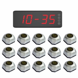 SINGCALL Table Call Bell for Restaurant Wireless Calling System Wireless Table Bell Pack of 15 Pagers and 1 Receiver