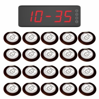 SINGCALL Waitress Call Buzzer Bells for Restaurants Staff Pager System Restaurant Pager System Pack of 20 Pagers and 1 Receiver