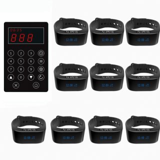 SINGCALL Kitchen Call Waiter System Chef Press to Call Waiter to Pick Up Dishes 10 Watches