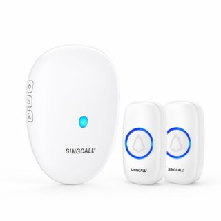 SINGCALL Wireless Doorbell Door Bell Wireless with Mute Mode 57 Doorbell Chime 5 Volume Levels 500ft Range 1 Receiver 2 Doorbell Buttons for Home with LED Strobe