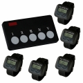 SINGCALL Wireless Calling System Kitchen Paging Waiter System Kitchen Call Waiter Chef Press a Button to Buzzer Waiter to Pick up Dishes Pack of 5 pcs Watches and 1 Call Button