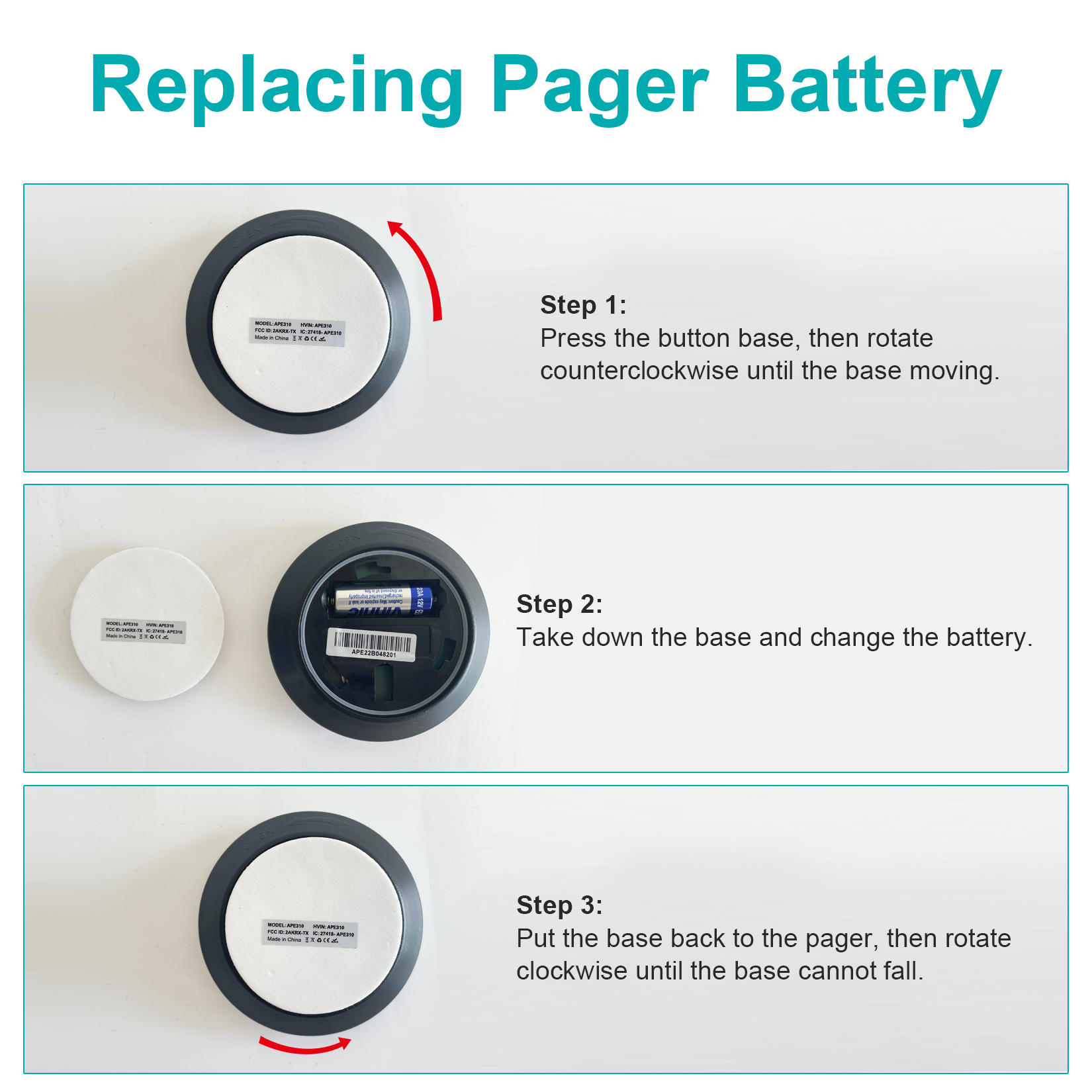 pager battery replacement